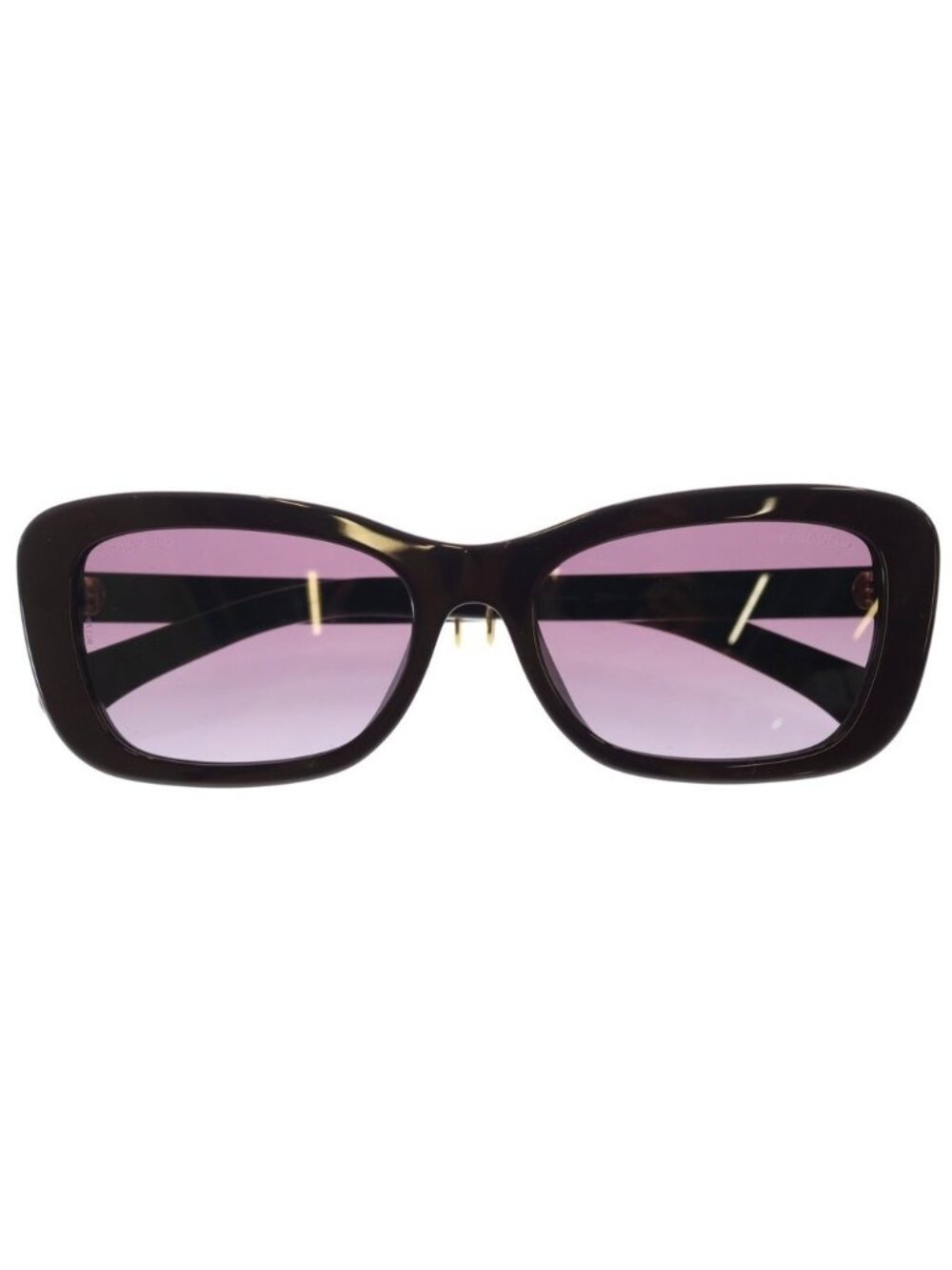 Chanel CC Logo Chain Sunglasses Wine Red 54 17 Gold Eyewear